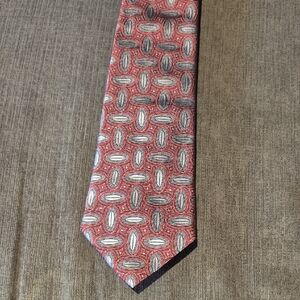 BLICK Silk Red & Silvery Geometric Necktie